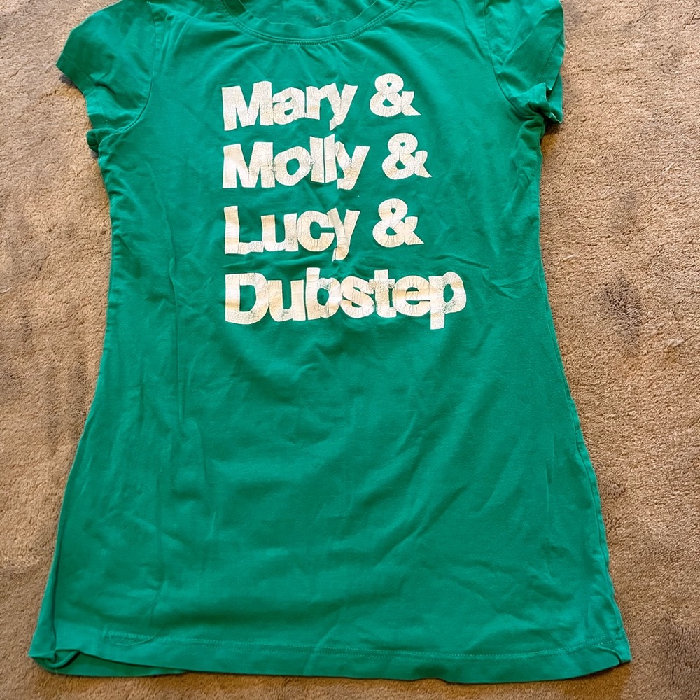 Kinetic Underground Green Short Sleeve Rave  Tee 2010 Mary Molly Lucy & Dubstep